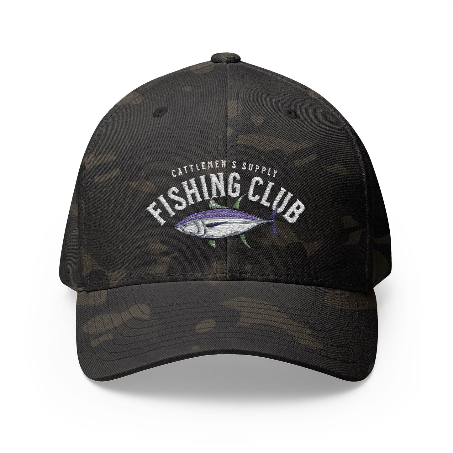Embroidered Cattlemen's Fitted Fishing Club Cap
